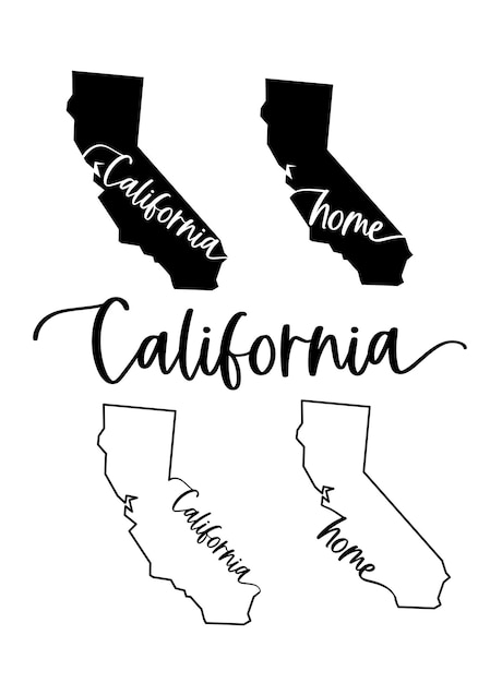 Vector stylized map of the us state of california vector illustration