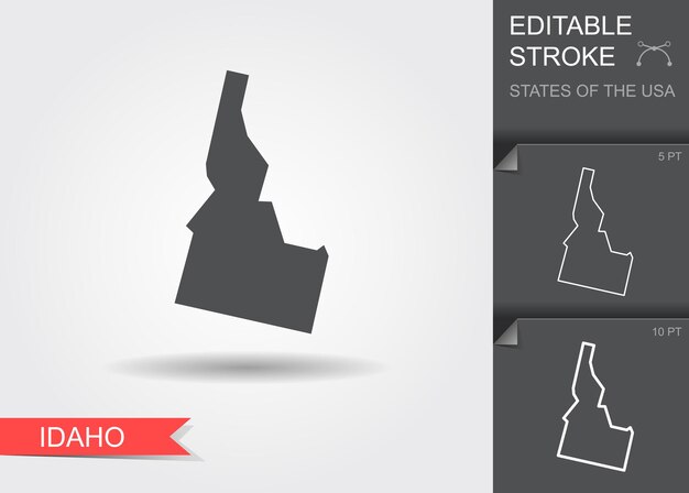 Stylized map of the us state of idaho vector illustration