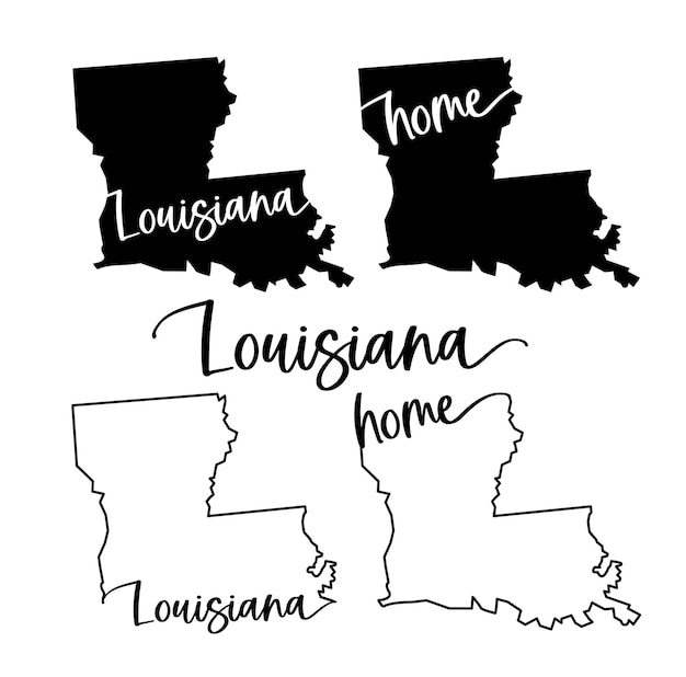 ルイジアナ州のベクトル図の様式化された地図