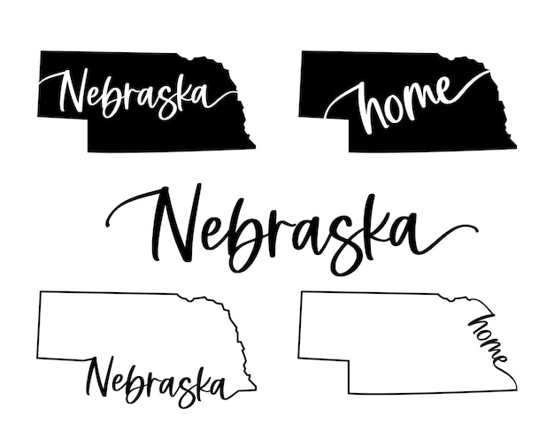 Vector stylized map of the us state of nebraska vector illustration