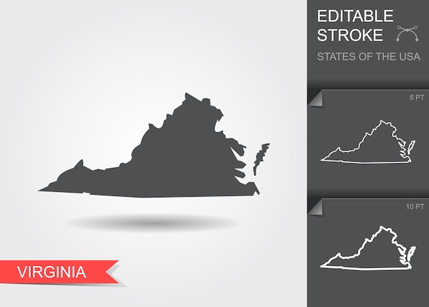 Vector stylized map of the us state of virginia vector illustration