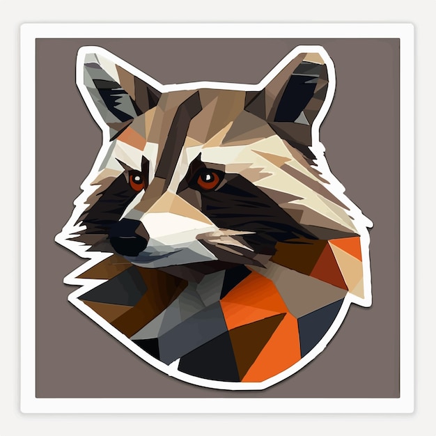 Stylized raccoon in a colorful psychedelic illustration