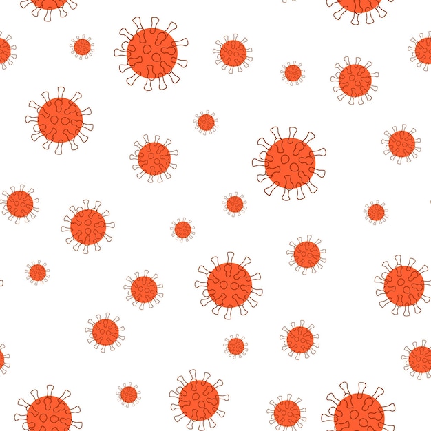 stylized red coronavirus pattern