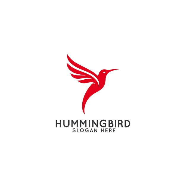 現代ブランド化のためのスタイリズドなRed Hummingbirdロゴデザイン