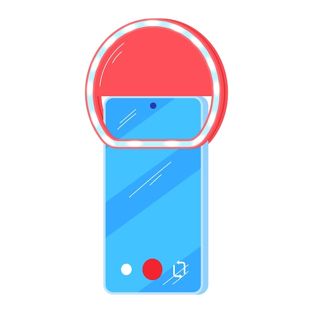 Vector stylized red siren atop blue smartphone concept emergency alert or notification on mobile urgency