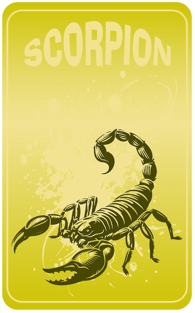 Stylized scorpion in vector format presented as a stencil illustration on an appealing background