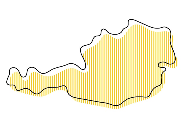 Stylized simple outline map of Austria icon