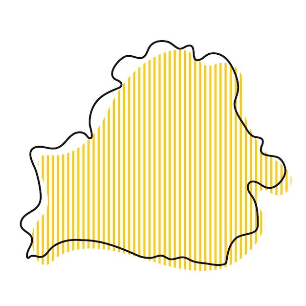 Stylized simple outline map of Belarus icon