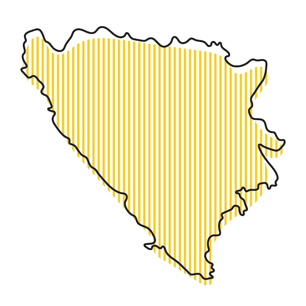 Stylized simple outline map of Bosnia and Herzegovina icon
