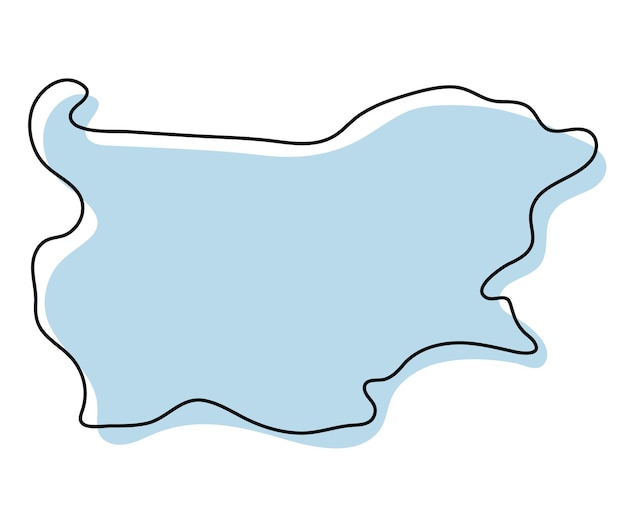 Vector stylized simple outline map of bulgaria icon. blue sketch map of bulgaria vector illustration