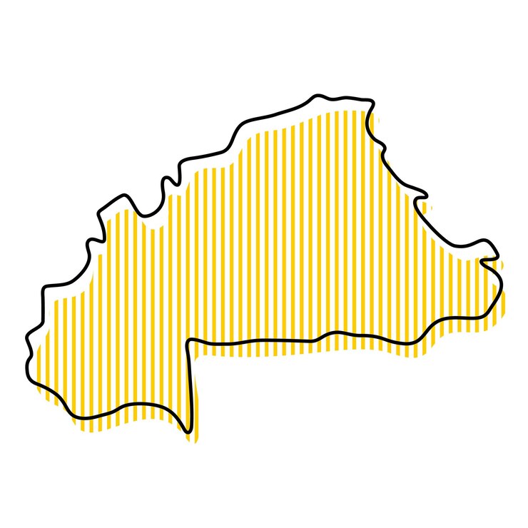 वेक्टर stylized simple outline map of burkina faso icon