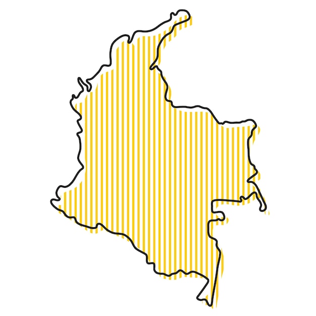 Stylized simple outline map of colombia icon