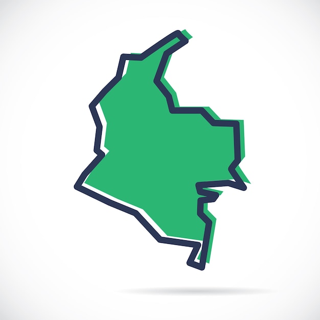 Stylized simple outline map of colombia