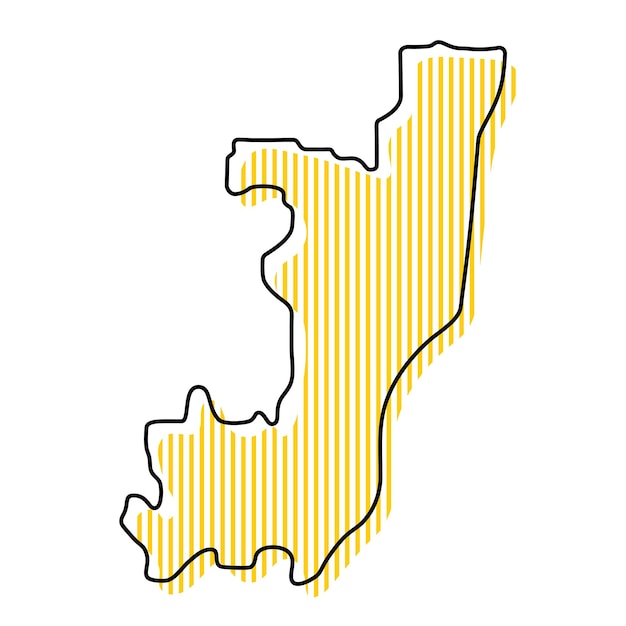 コンゴアイコンの様式化されたシンプルな白地図