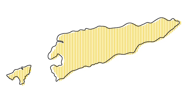 Stylized simple outline map of East Timor icon