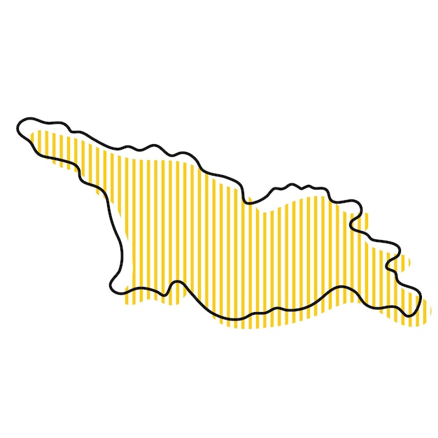 Stylized simple outline map of Georgia icon