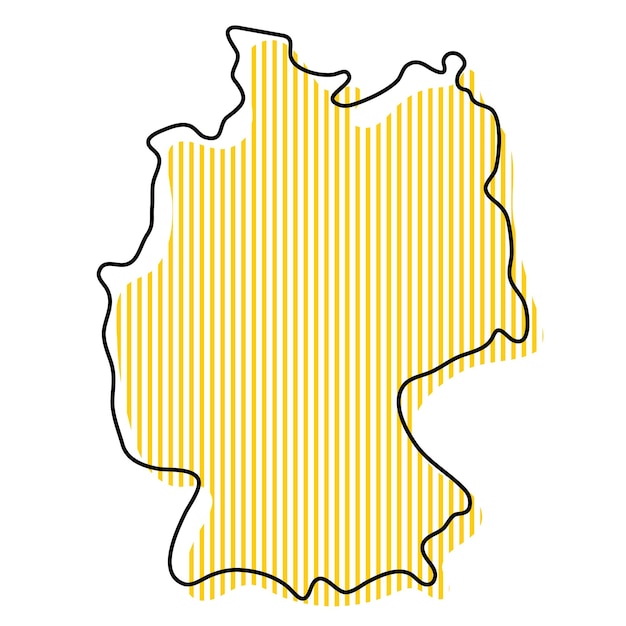 Stylized simple outline map of Germany icon