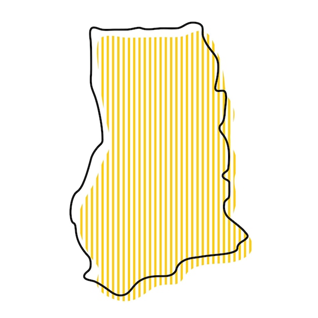 Stylized simple outline map of ghana icon