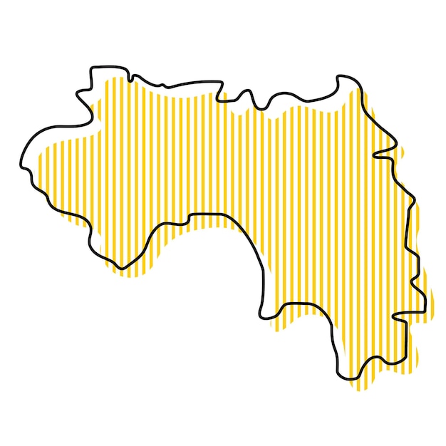 ギニアアイコンの定型化されたシンプルな白地図