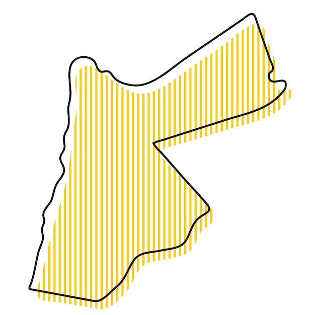 Stylized simple outline map of Jordan icon