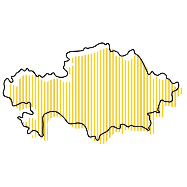 카자흐스탄 아이콘의 양식된 간단한 개요 지도