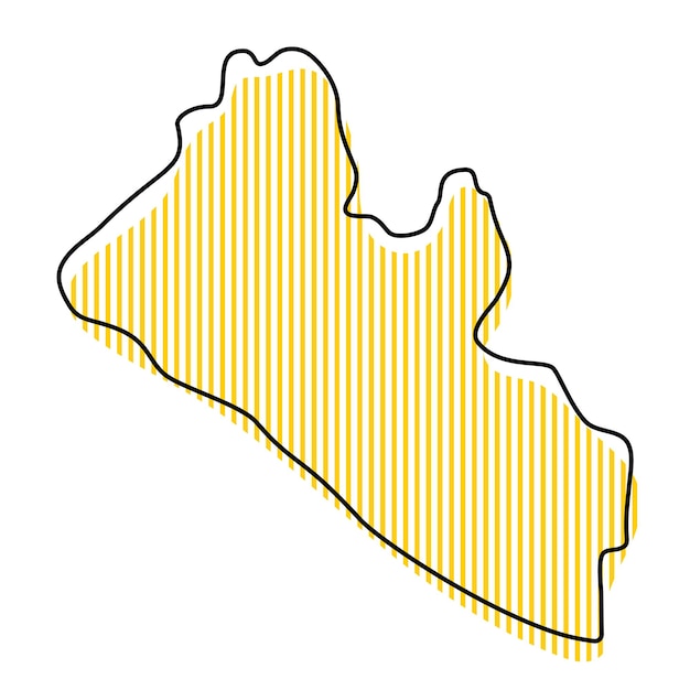 Stylized simple outline map of liberia icon