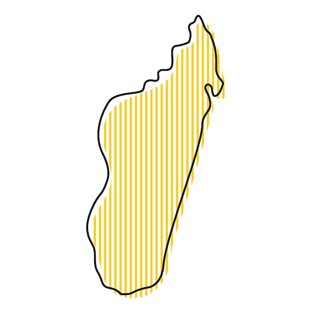 Stylized simple outline map of Madagascar icon