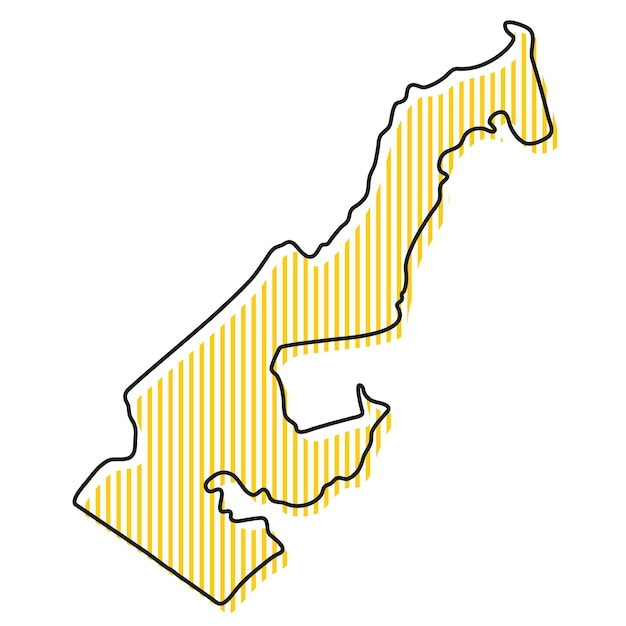 Stylized simple outline map of Monaco icon