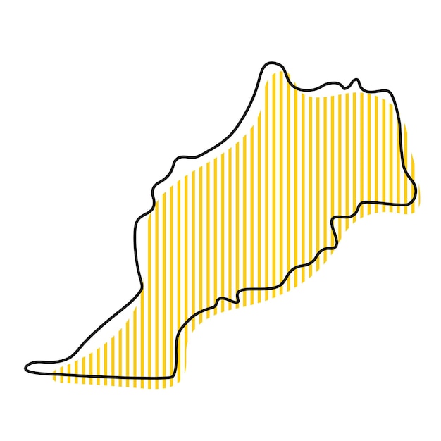 Stylized simple outline map of Morocco icon