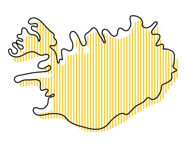 아이슬란드 아이콘의 양식된 간단한 개요 지도