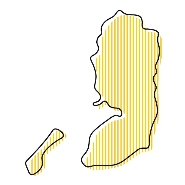 Stylized simple outline map of Palestine icon