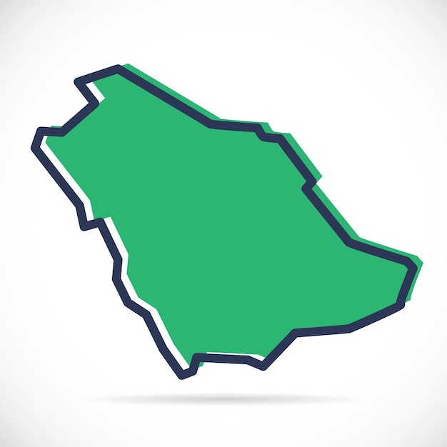 Stylized simple outline map of saudi arabia