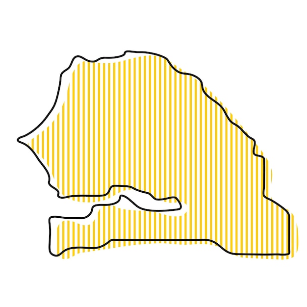 Stylized simple outline map of Senegal icon