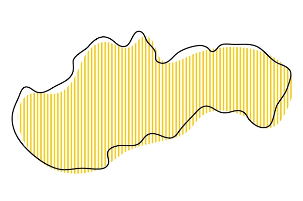 Stylized simple outline map of Slovakia icon