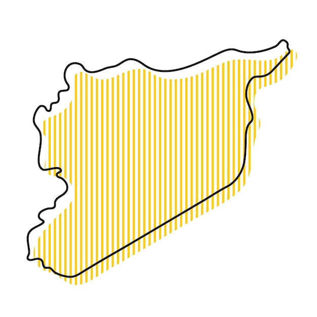 Stylized simple outline map of Syria icon