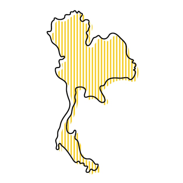 タイのアイコンの様式化されたシンプルな白地図