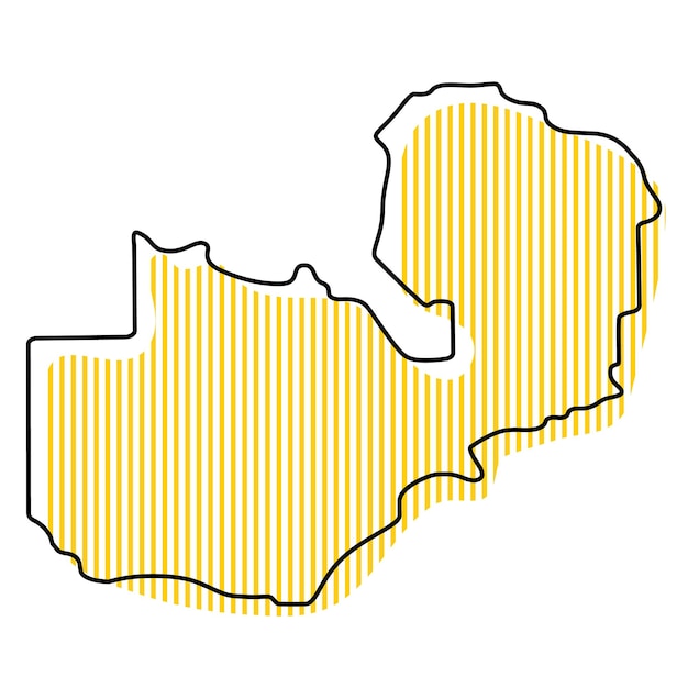 Stylized simple outline map of Zambia icon