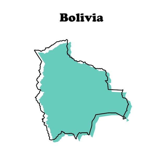 Stylized simple red outline map of Bolivia