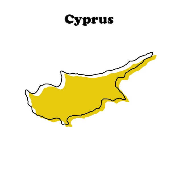 Stylized simple red outline map of Cyprus