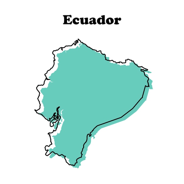 Stylized simple red outline map of Ecuador