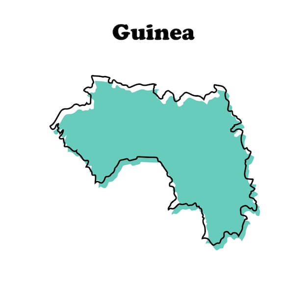 Stylized simple red outline map of Guinea