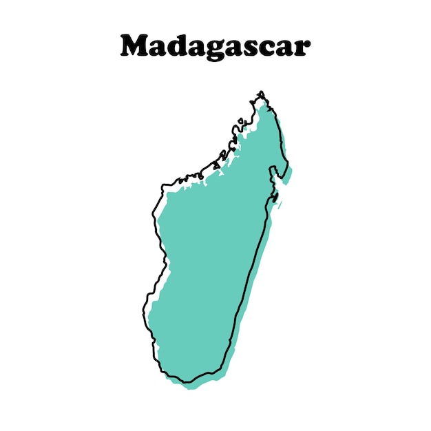 Vector stylized simple red outline map of madagascar