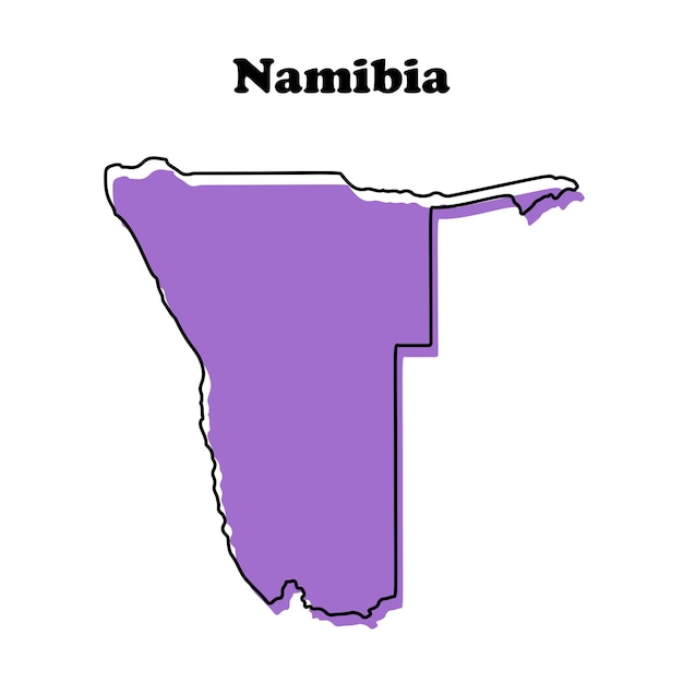 Vector stylized simple red outline map of namibia