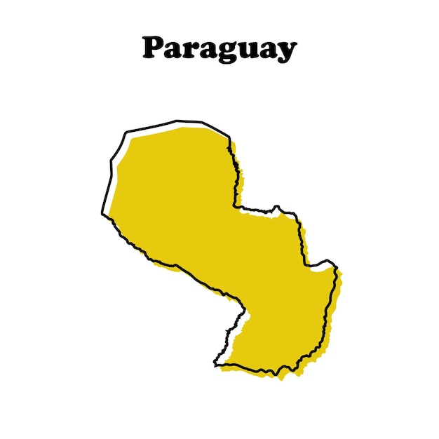 Vector stylized simple red outline map of paraguay