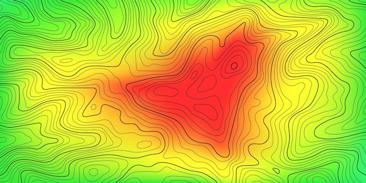 Vector 風格化地形地圖線的背景插圖