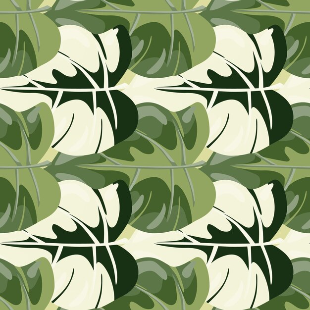 stylized tropical leaves seamless pattern decorative leaf background