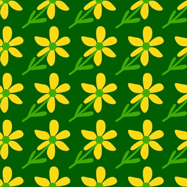 Стилизованный тропический простой цветочный бесшовный узор Декоративный цветочный орнамент бесконечный фон