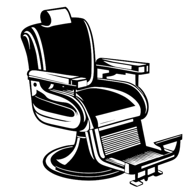 Vector stylized vector illustration of a barber chair in retro style