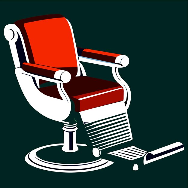 Vector stylized vector illustration of a barber chair in retro style