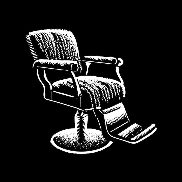 Vector stylized vector illustration of a barber chair in retro style